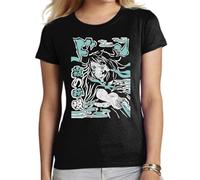 the Fan Tee Camiseta de Adulto de Mujer Dibujos Animados Demon Cazadores de Demonios, técnicas de respiración, Silencio del Agua, Danza del Dios del Fuego 012 S