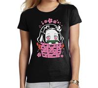 the Fan Tee Camiseta de Adulto de Mujer Dibujos Animados Demon Cazadores de Demonios, técnicas de respiración, Silencio del Agua, Danza del Dios del Fuego 009 S