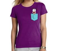 the Fan Tee Camiseta de Adulto de Mujer Divertidas Bolsillo Gracioso y Divertido, Humor, Terror, Risas, Video Juegos, Anime, Caricaturas Perro, Miedo, Rosa 031 L