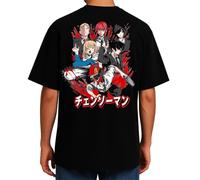 the Fan Tee Camiseta de Adulto Doble Impresion de Hombre Dibujos Animados Chainsaw Man Anime Gore Denji, Sangre, Dientes de Acero, Pochita, Makima, AKI Hayakawa 005 L