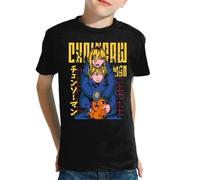 the Fan Tee Camiseta Infantil de Niño Niña Dibujos Animados Chainsaw Man Anime Gore Denji, Sangre, Dientes de Acero, Pochita, Makima, AKI Hayakawa 007 10 años