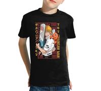 the Fan Tee Camiseta Infantil de Niño Niña Dibujos Animados Chainsaw Man Anime Gore Denji, Sangre, Dientes de Acero, Pochita, Makima, AKI Hayakawa 013 6 años