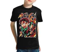the Fan Tee Camiseta Infantil de Niño Niña Dibujos Animados Demon Cazadores de Demonios, técnicas de respiración, Silencio del Agua, Danza del Dios del Fuego 013 8 años