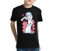 the Fan Tee Camiseta Infantil de Niño Niña Dibujos Animados Evangelion Ángeles del Acero, Proyecto Génesis, Robot Mecha, Futuro, Tokio 003 12 años