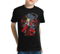 the Fan Tee Camiseta Infantil de Niño Niña Dibujos Animados Metal Energía, Alquimia, Acero, Hermandad, Círculos Mágicos, Renacimiento, Fusión 004 6 años