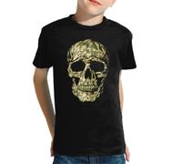 the Fan Tee Camiseta Infantil de Niño Niña Skull Skull Calavera: Fuerza, Misterio y Rebeldía Estilo Oscuro y Poderoso, Arte, Moda.. 058 4 años