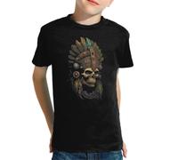 the Fan Tee Camiseta Infantil de Niño Niña Skull Skull Calavera: Fuerza, Misterio y Rebeldía Estilo Oscuro y Poderoso, Arte, Moda.. 061 10 años
