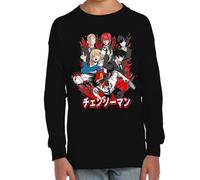 the Fan Tee Camiseta Infantil Manga Larga de Niño Niña Dibujos Animados Chainsaw Man Anime Gore Denji, Sangre, Dientes de Acero, Pochita, Makima, AKI Hayakawa 005 8 años