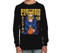 the Fan Tee Camiseta Infantil Manga Larga de Niño Niña Dibujos Animados Chainsaw Man Anime Gore Denji, Sangre, Dientes de Acero, Pochita, Makima, AKI Hayakawa 007 4 años