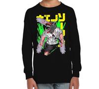 the Fan Tee Camiseta Infantil Manga Larga de Niño Niña Dibujos Animados Chainsaw Man Anime Gore Denji, Sangre, Dientes de Acero, Pochita, Makima, AKI Hayakawa 004 8 años
