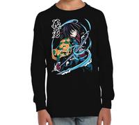 the Fan Tee Camiseta Infantil Manga Larga de Niño Niña Dibujos Animados Demon Cazadores de Demonios, técnicas de respiración, Silencio del Agua, Danza del Dios del Fuego 021 10 años