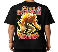 the Fan Tee Camiseta Oversize de Adulto Doble Impresion de Hombre Dibujos Animados Pecados Capitales La Avaricia,Rey de Las Hadas,Gigante El Orgullo, Misterioso y Emocionalmente,Hechicera 019 3XL