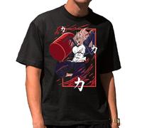 the Fan Tee Camiseta Oversize de Hombre Dibujos Animados Chainsaw Man Anime Gore Denji, Sangre, Dientes de Acero, Pochita, Makima, AKI Hayakawa 008 3XL