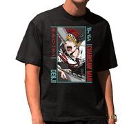the Fan Tee Camiseta Oversize de Hombre Dibujos Animados Chainsaw Man Anime Gore Denji, Sangre, Dientes de Acero, Pochita, Makima, AKI Hayakawa 015 M