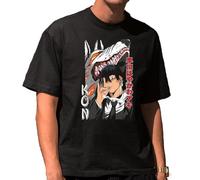 the Fan Tee Camiseta Oversize de Hombre Dibujos Animados Chainsaw Man Anime Gore Denji, Sangre, Dientes de Acero, Pochita, Makima, AKI Hayakawa 002 L