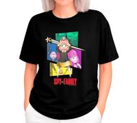 the Fan Tee Camiseta Oversize de Mujer Dibujos Animados Family El Espía Legendario, La Esposa, La Hija Telépata, El Perro Bond 010 XXL