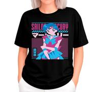 the Fan Tee Camiseta Oversize de Mujer Dibujos Animados Sailor Moon El Poder de La Luna, Jupter, Marte, Venus,Retro 003 XS