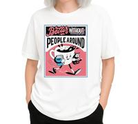 the Fan Tee Camiseta Oversize de Mujer Divertidas Anti Social Humor sarcástico, introvertido no es Personal, es mi Estilo Una Ronda sin Gente 002 XS