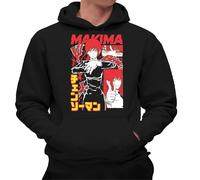 the Fan Tee Sudadera Adulto con Capucha de Hombre Dibujos Animados Chainsaw Man Anime Gore Denji, Sangre, Dientes de Acero, Pochita, Makima, AKI Hayakawa 009 M