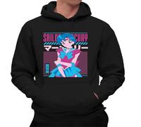 the Fan Tee Sudadera Adulto con Capucha de Hombre Dibujos Animados Sailor Moon El Poder de La Luna, Jupter, Marte, Venus,Retro 003 XL