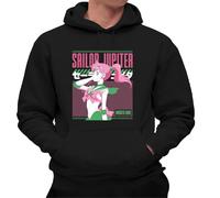 the Fan Tee Sudadera Adulto con Capucha de Hombre Dibujos Animados Sailor Moon El Poder de La Luna, Jupter, Marte, Venus,Retro 001 XXL