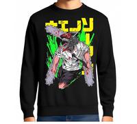 the Fan Tee Sudadera Adulto Sin Capucha de Hombre Dibujos Animados Chainsaw Man Anime Gore Denji, Sangre, Dientes de Acero, Pochita, Makima, AKI Hayakawa 004 L