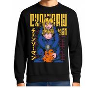 the Fan Tee Sudadera Adulto Sin Capucha de Hombre Dibujos Animados Chainsaw Man Anime Gore Denji, Sangre, Dientes de Acero, Pochita, Makima, AKI Hayakawa 007 L
