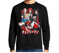 the Fan Tee Sudadera Adulto Sin Capucha de Hombre Dibujos Animados Chainsaw Man Anime Gore Denji, Sangre, Dientes de Acero, Pochita, Makima, AKI Hayakawa 005 4XL