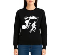 the Fan Tee Sudadera Adulto Sin Capucha de Mujer Deportes Triathlon 3 Disciplinas En 1. Ciclista, Ciclismo, Carrera, Corredor, Natacion, Nadador 002 L