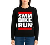 the Fan Tee Sudadera Adulto Sin Capucha de Mujer Deportes Triathlon 3 Disciplinas En 1. Ciclista, Ciclismo, Carrera, Corredor, Natacion, Nadador 007 3XL