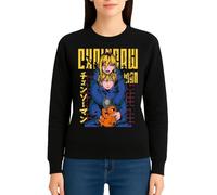 the Fan Tee Sudadera Adulto Sin Capucha de Mujer Dibujos Animados Chainsaw Man Anime Gore Denji, Sangre, Dientes de Acero, Pochita, Makima, AKI Hayakawa 007 S