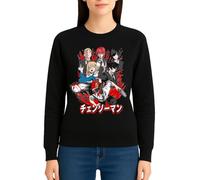 the Fan Tee Sudadera Adulto Sin Capucha de Mujer Dibujos Animados Chainsaw Man Anime Gore Denji, Sangre, Dientes de Acero, Pochita, Makima, AKI Hayakawa 005 L