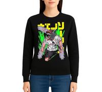 the Fan Tee Sudadera Adulto Sin Capucha de Mujer Dibujos Animados Chainsaw Man Anime Gore Denji, Sangre, Dientes de Acero, Pochita, Makima, AKI Hayakawa 004 XL