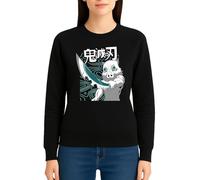 the Fan Tee Sudadera Adulto Sin Capucha de Mujer Dibujos Animados Demon Cazadores de Demonios, técnicas de respiración, Silencio del Agua, Danza del Dios del Fuego 031 XL