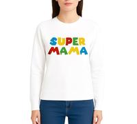 the Fan Tee Sudadera Adulto Sin Capucha de Mujer Fechas Especiales Dia de la Madre Feliz Día Persona Especial Super mamá, 134 M