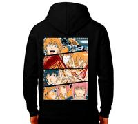 the Fan Tee Sudadera de Adulto Doble Impresion de Hombre Dibujos Animados Chainsaw Man Anime Gore Denji, Sangre, Dientes de Acero, Pochita, Makima, AKI Hayakawa 006 S