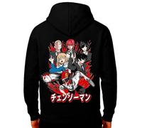 the Fan Tee Sudadera de Adulto Doble Impresion de Hombre Dibujos Animados Chainsaw Man Anime Gore Denji, Sangre, Dientes de Acero, Pochita, Makima, AKI Hayakawa 005 4XL