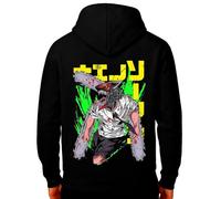 the Fan Tee Sudadera de Adulto Doble Impresion de Hombre Dibujos Animados Chainsaw Man Anime Gore Denji, Sangre, Dientes de Acero, Pochita, Makima, AKI Hayakawa 004 M