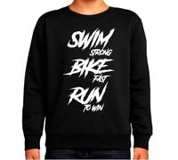 the Fan Tee Sudadera Infantil Sin Capucha de Niño Niña Deportes Triathlon 3 Disciplinas En 1. Ciclista, Ciclismo, Carrera, Corredor, Natacion, Nadador 006 13 años
