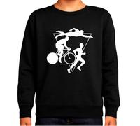 the Fan Tee Sudadera Infantil Sin Capucha de Niño Niña Deportes Triathlon 3 Disciplinas En 1. Ciclista, Ciclismo, Carrera, Corredor, Natacion, Nadador 002 11 años