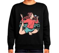 the Fan Tee Sudadera Infantil Sin Capucha de Niño Niña Deportes Yoga Namaste, Meditación, Relajación, Energía, Bienestar, Cuerpo, Mente y Espíritu 016 5 años