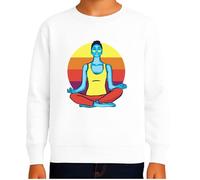 the Fan Tee Sudadera Infantil Sin Capucha de Niño Niña Deportes Yoga Namaste, Meditación, Relajación, Energía, Bienestar, Cuerpo, Mente y Espíritu 010 5 años