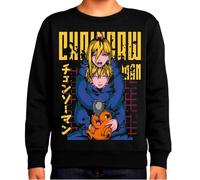 the Fan Tee Sudadera Infantil Sin Capucha de Niño Niña Dibujos Animados Chainsaw Man Anime Gore Denji, Sangre, Dientes de Acero, Pochita, Makima, AKI Hayakawa 007 9 años