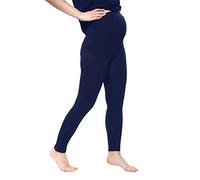 The Fancy Dress® Leggings de maternidad para mujer y sobre el abdomen, cintura elástica, yoga para embarazo, suave, súper elástico hasta el tobillo, talla grande 36-48, azul marino, 38