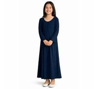 The Fancy Dress Vestido Abaya de manga larga para niñas, uniforme escolar, vestido de oración islámica, bata larga Jilbab Burka, parte superior de 5 a 14 años, azul marino, 7-8 años