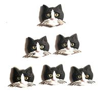 The Feline Collection by Dress It Up Buttons and Embellishments - Cabeza de gato individual - 6 piezas