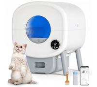 The Fellie Bandeja de arena para gatos autolimpiable, caja de arena extragrande para varios gatos, control de aplicación y fácil limpieza, robot inteligente automático con control de olores, 4