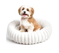 The Fellie Cama para perro con forma de dona, cama para perros pequeños con felpa suave, sofá calmante para perros con calidad premium, sofá para gatos, cama lavable autocalentable para cachorros