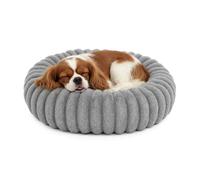 The Fellie Cama tipo dona para perros y gatos para perros grandes, sofá lavable con parte inferior antideslizante, redonda, alfombrilla para mascotas con ansiedad, cama para cachorros, calmante