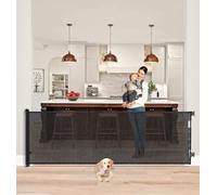 The Fellie Puerta retráctil de 300 cm, puerta de seguridad extra ancha para gran apertura, longitud ajustable, puerta de seguridad infantil de 86 cm de alto para escaleras, puertas, pasillos,